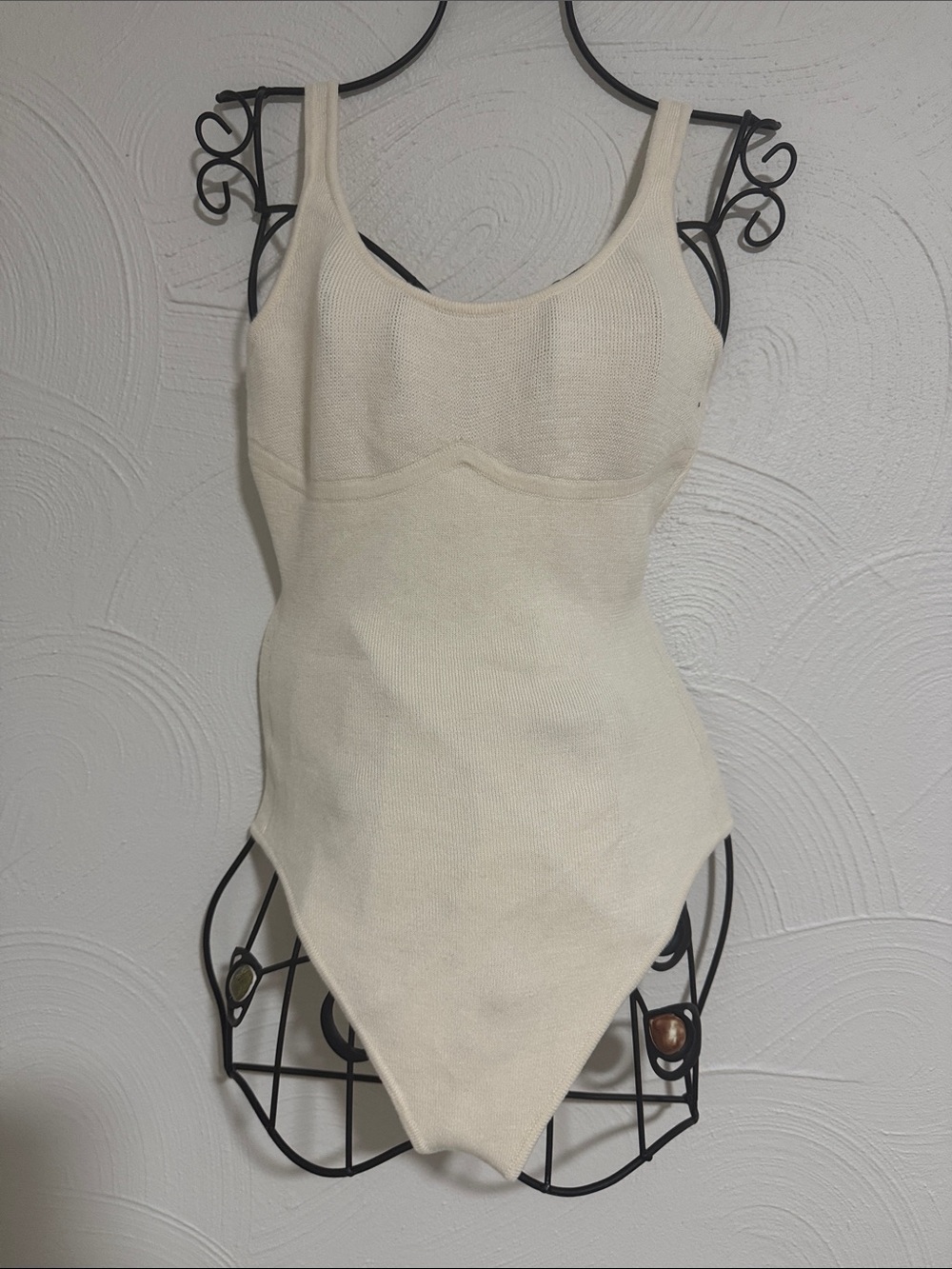 Victoria's Secret Cream Knit Tank Bodysuit